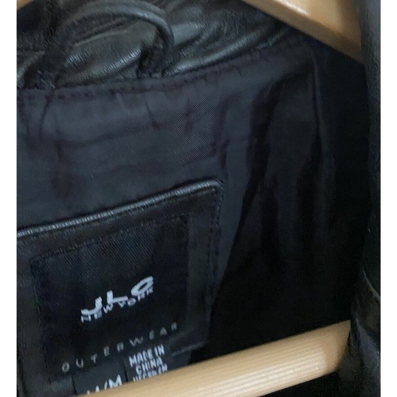 Vintage JLC New York 100% Genuine Leather Blazer Jacket Women's Black Size MED - Picture 7 of 11